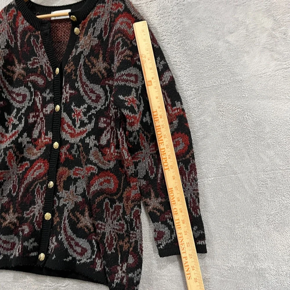 Vintage The Edinburgh Collection Cardigan Women Large Wool Floral Great‎ Britain